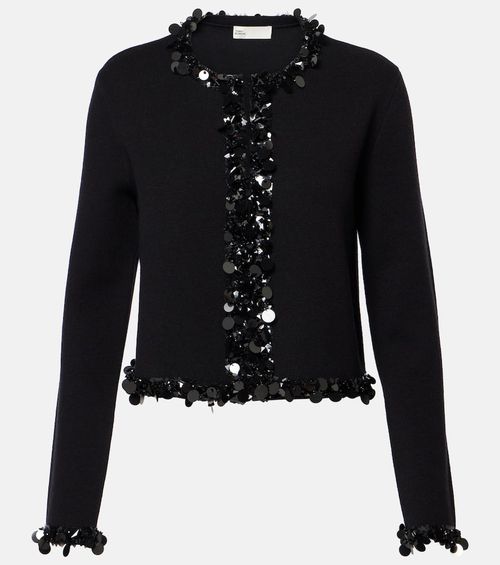 Kendra sequined wool and cashmere cardigan