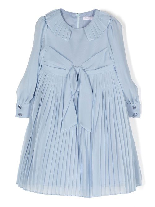 Pleated chiffon maxi dress - Blue