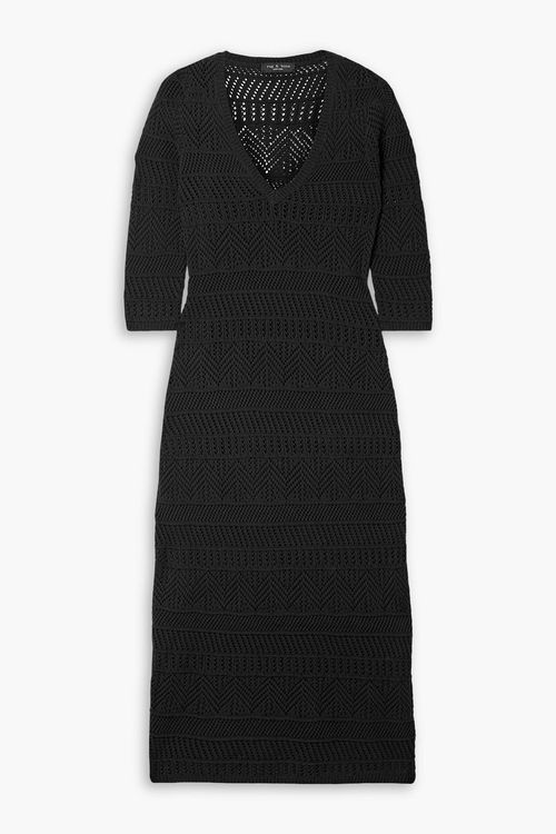 Renee crocheted cotton-blend midi dress