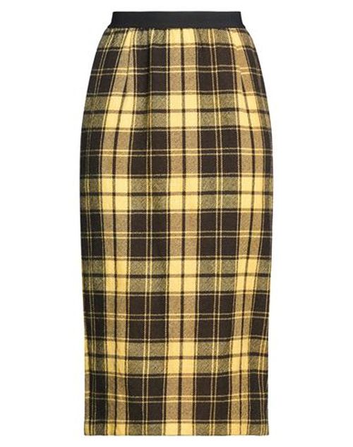 Pièce. Piece Of White Woman Midi skirt Yellow Size 4 Wool