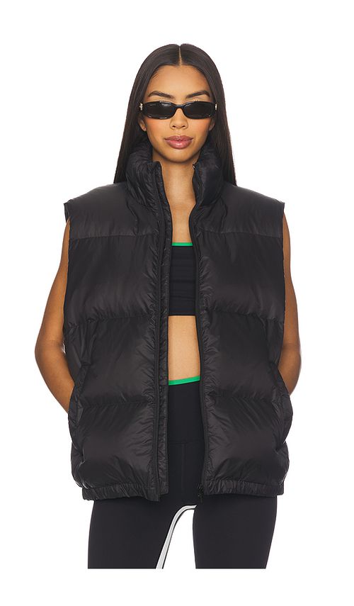 Splits59 Summit Nylon Puffer Vest in Black. L. Also in S, XS