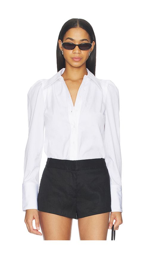 Smythe Box Pleat Shirt in White. S. Also in XS