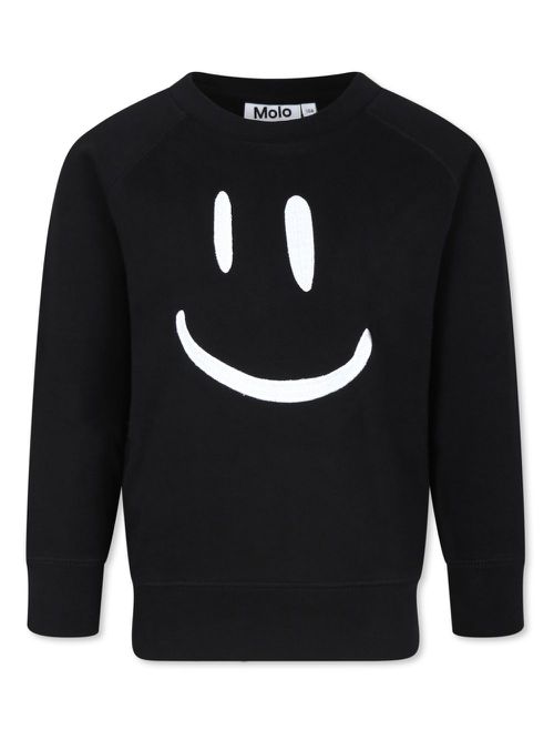 Smiley-face print sweatshirt - Black