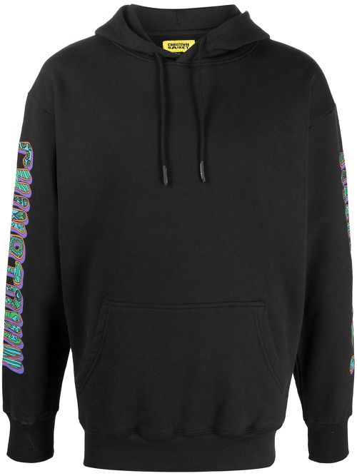 Peace symbol print hoodie - Black