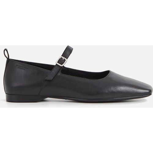 Vagabond Womens Delia Leather Mary Jane Flats in Black