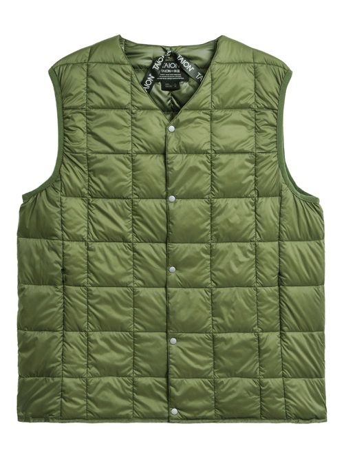 V-neck down gilet - Green