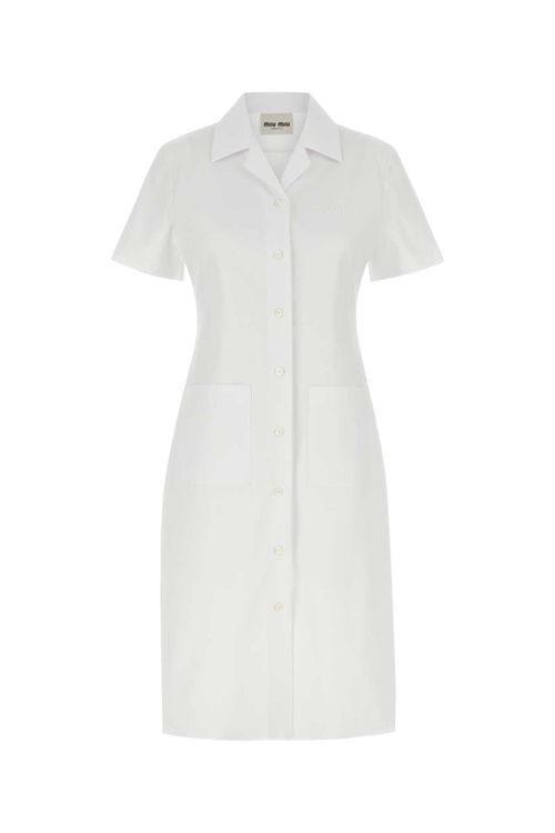 Poplin Shirt Dress — White
