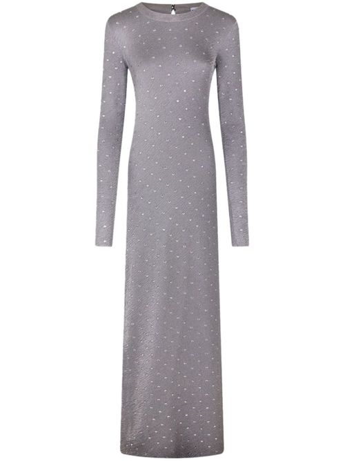Rhinestone-embellished open-back maxi dress - Grey