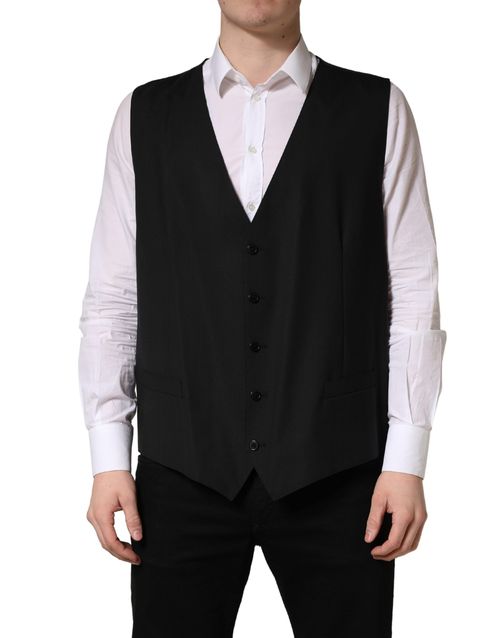 Virgin Wool Vest — Black