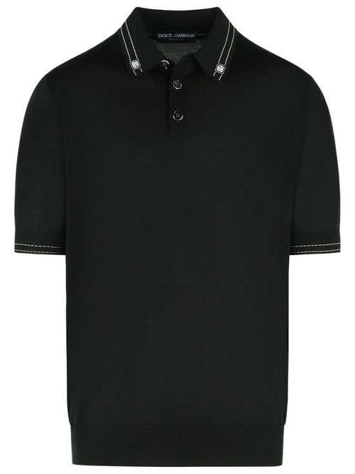 Black Silk Polo Shirt