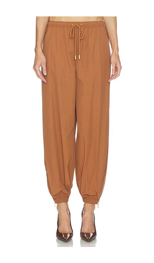 L'AGENCE Mariko Jogger With Zipper in Cognac. L. Also in M, S