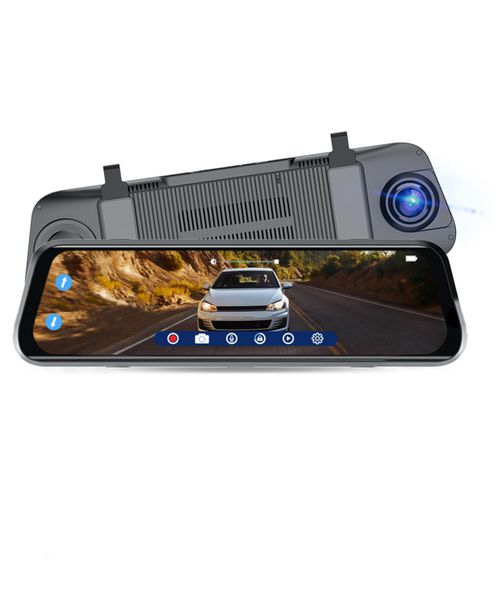"Roadsight Mirror Dash Camera and Backup Camera - 340 degree View - Hd 1080p, Elastic Mount, 32GB Memory Card, G-Sensor, 9.66"" Led Ips Touch S"