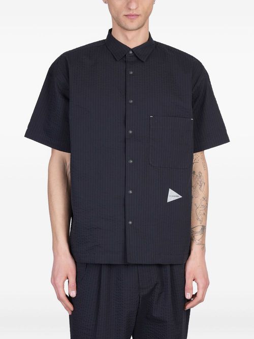 And Wander logo-print shirt - Black