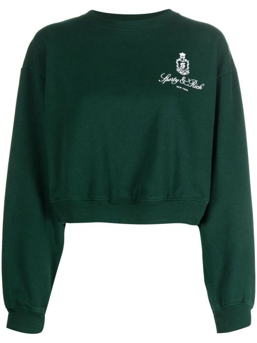 Vendome logo-print cotton sweatshirt - Green
