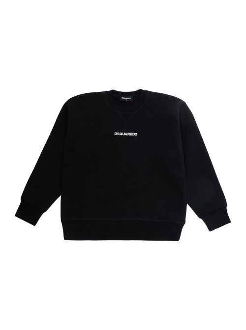 Logo-Embroidered Cotton Sweatshirt — Black