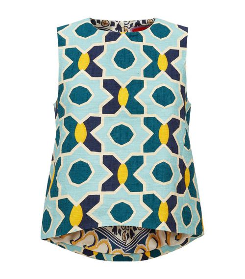 Geometric Print La Scala Top