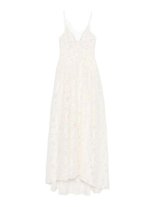 Lace Dress In Beige Cotton