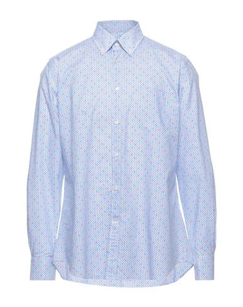 Man Shirt Azure Size 16 Cotton