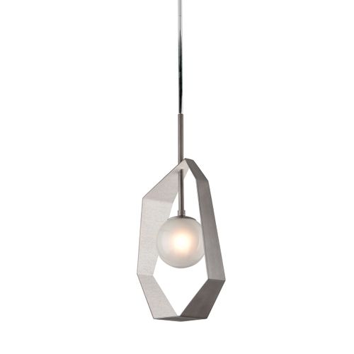 Troy Origami 24" Pendant Light in Graphite with Silver Leaf