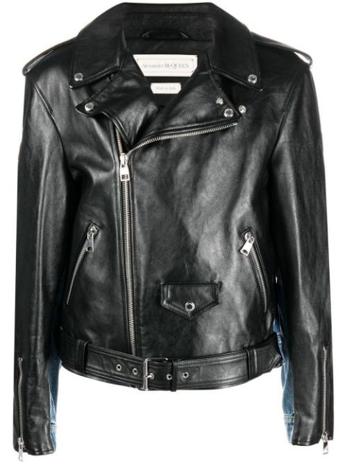 Panelled biker jacket