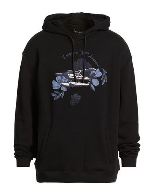 Man Sweatshirt Black Size M Cotton