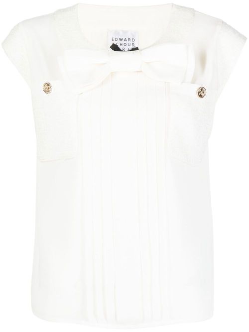 Bow-detail top - White