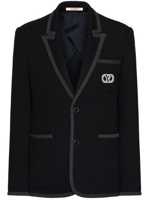 VLogo Signature single-breasted blazer - Black