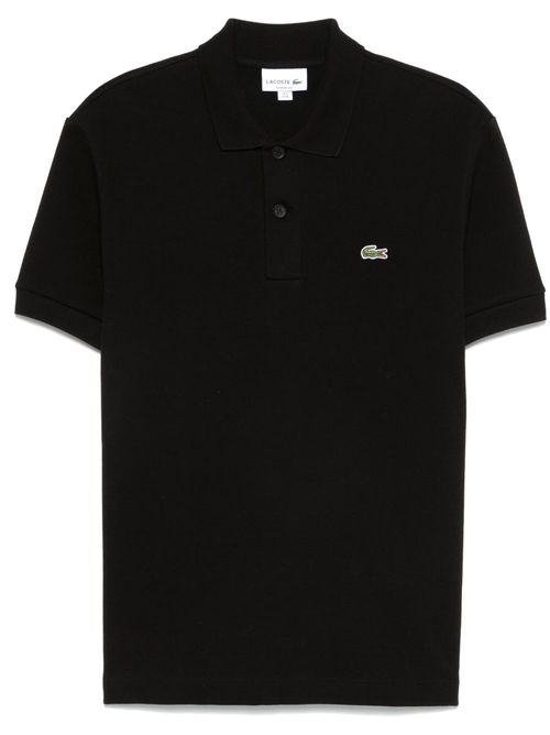 Logo-patch polo shirt - Black