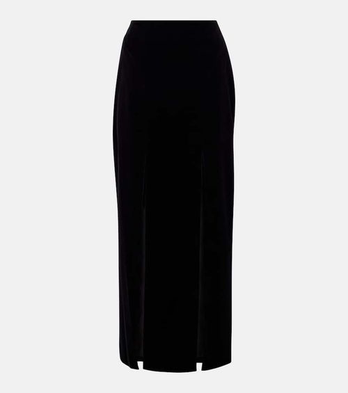 Cotton velvet maxi skirt