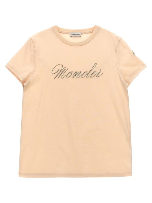 Girls Pink Logo Embroidery T-shirt