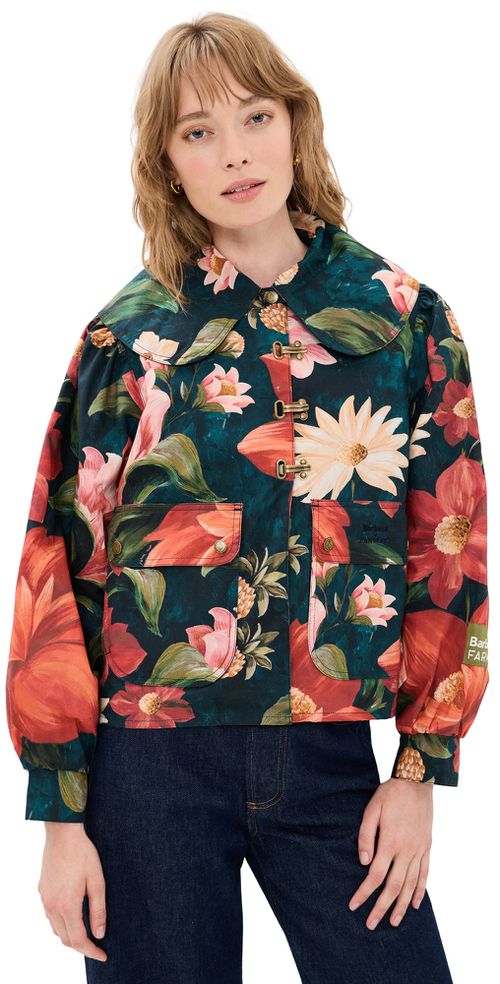 X Farm Rio Wild Casual Jacket Navy Wildflower/Flower Navy