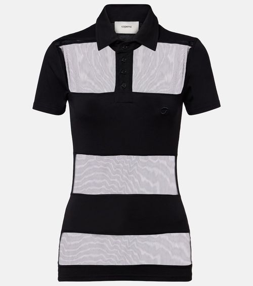 Paneled cotton-blend crop top