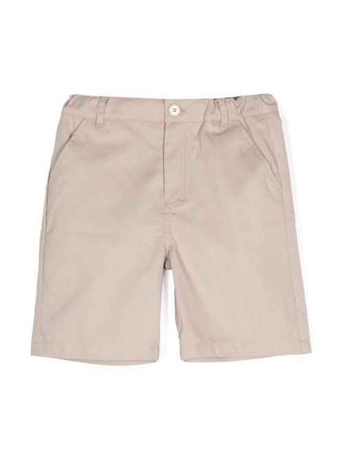 Elasticated-waistband straight-leg shorts - Grey