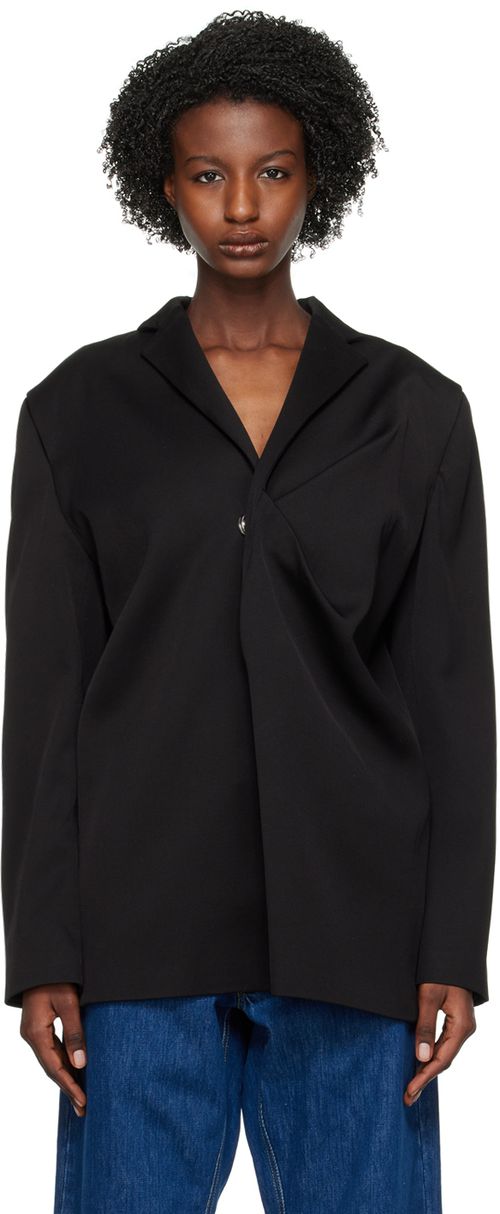Black twill blazer