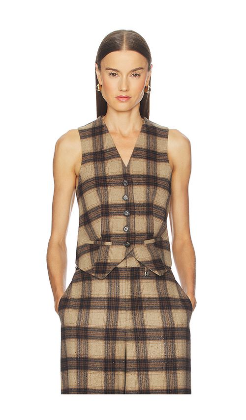 GIUSEPPE DI MORABITO Plaid Top in Beige. 42 also