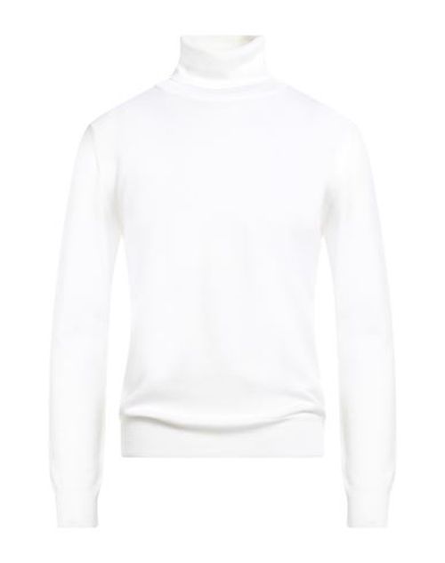 Man Turtleneck Ivory Size 38 Merino Wool