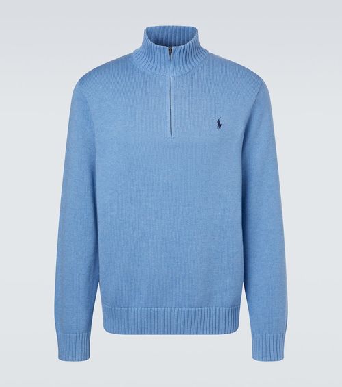 Cotton half-zip sweater