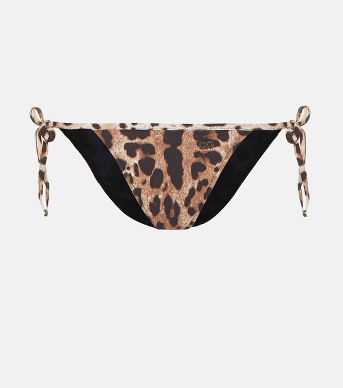 Leopard-printed bikini bottoms