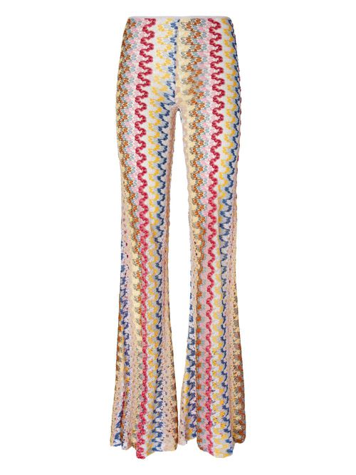 Zigzag-woven trousers - Pink