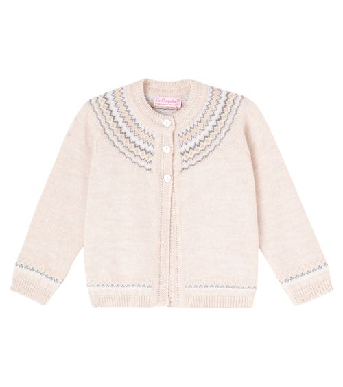 Baby Lucino Fair Isle wool cardigan