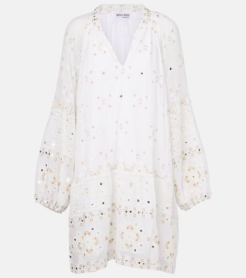 Embroidered cotton minidress