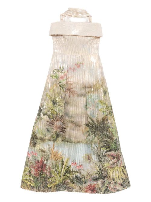 Printed sequins dress - Neutrals
