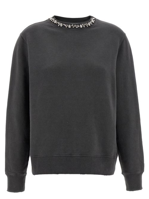 Crystal-Embellished Sweatshirt — Charcoal