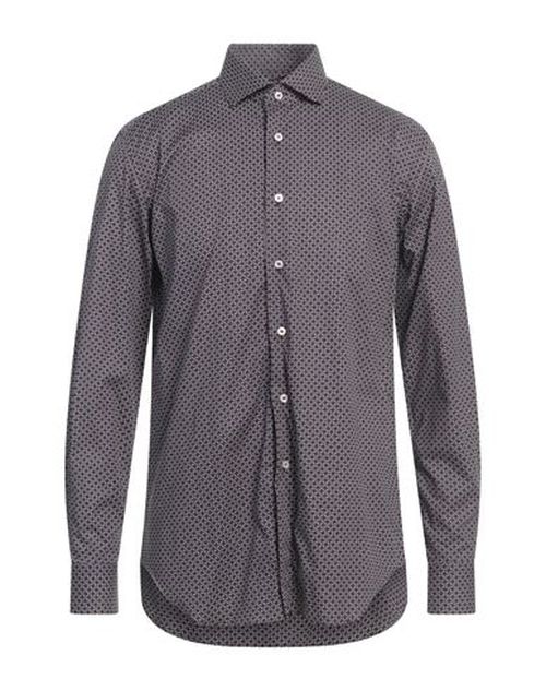 Man Shirt Brown Size 15 Cotton, Elastane
