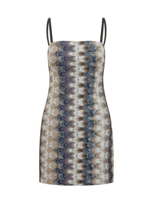 Multicolor Geometric Square Neck Mini Dress
