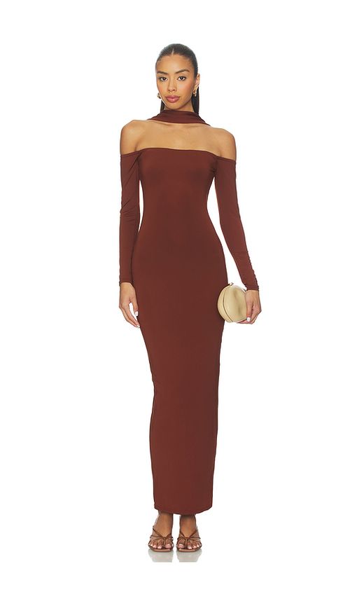 ALL THE WAYS Aida Maxi Dress in Brown. XS also in L, M, S
