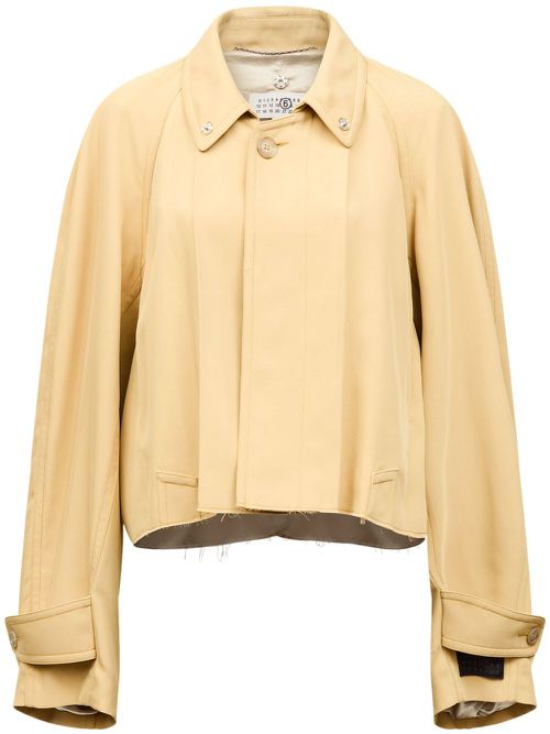 Logo-patch oversized jacket - Yellow