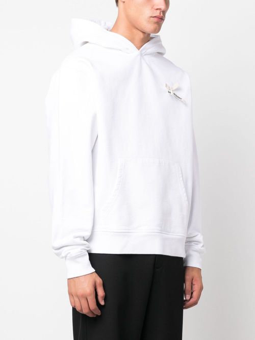 Noeud bow-embellished cotton hoodie - White