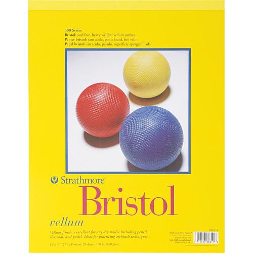 Strathmore Serie 400 Bloc de papel Bristol, suave, encuadernado con cinta, 9 x 12 pulgadas, 15