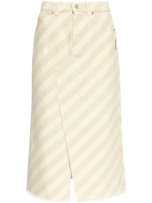 Striped midi skirt - Neutrals